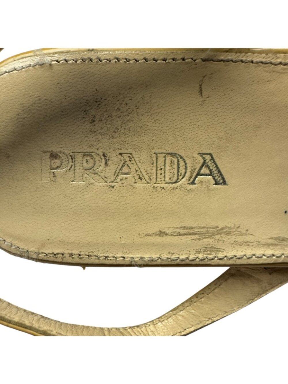 Prada Patent Leather Cork Wedge Platform Sandals Italy Brown Women's Size 37 EU - Picture 10 of 11